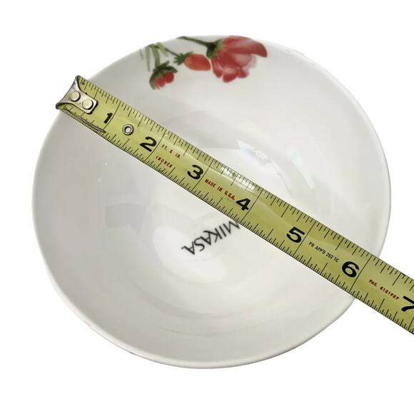 Mikasa Kiera Red Poppy Floral Porcelain Salad Bowls 6in Ceramic Set of 4 NEW - Picture 10 of 10